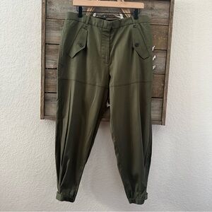 Nili Lotan Arliss Pant Olive Green Cargo Pants size 12 NWT